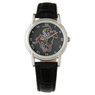 Psychedelisches glühendes Fraktal-laufendes Armbanduhr