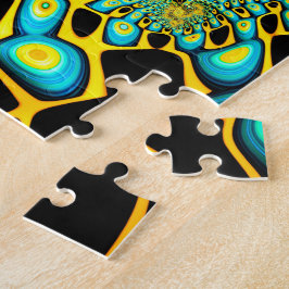 Psychedelisches Gold Peacock Trippy-Fraktal Puzzle