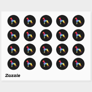 psychedelisches Great Dane-Logo Runder Aufkleber