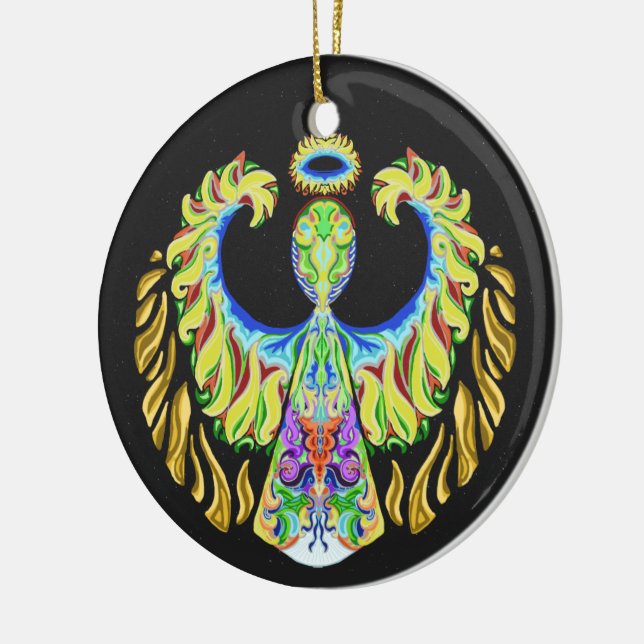 Psychedelisches grelles ~Christmas~Ornament Keramik Ornament (Links)