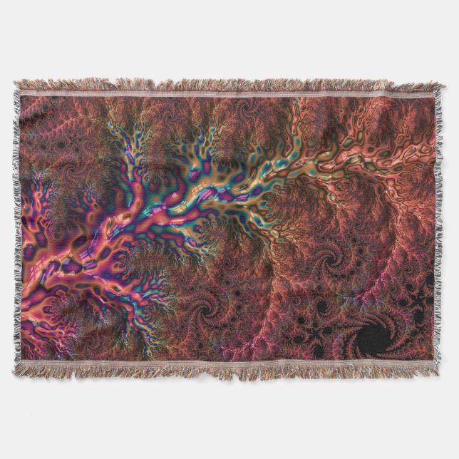 Psychedelisches Groovy Trippy Funky Colorful Frakt Decke (Vorderseite)