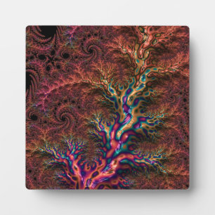 Psychedelisches Groovy Trippy Funky Colorful Frakt Fotoplatte