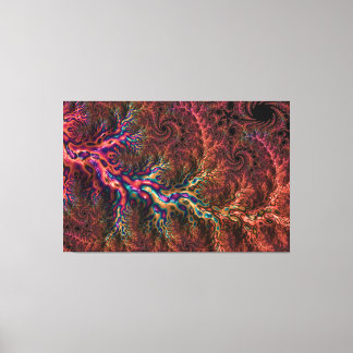 Psychedelisches Groovy Trippy Funky Colorful Frakt Leinwanddruck