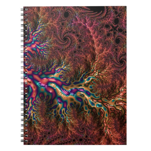 Psychedelisches Groovy Trippy Funky Colorful Frakt Notizblock (Vorderseite)