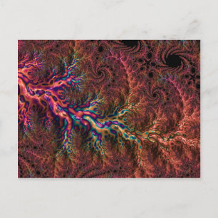 Psychedelisches Groovy Trippy Funky Colorful Frakt Postkarte