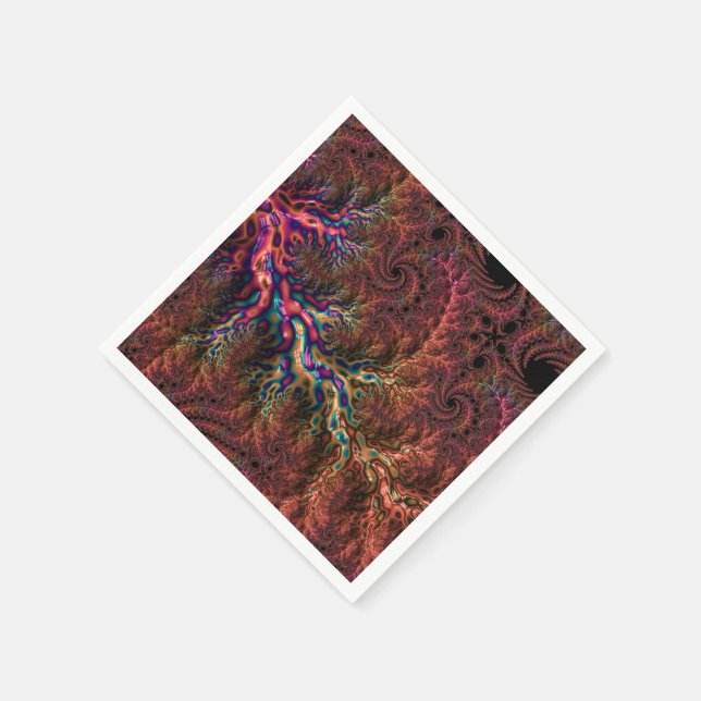Psychedelisches Groovy Trippy Funky Colorful Frakt Serviette (Ecke)