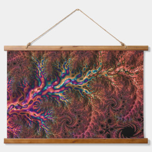 Psychedelisches Groovy Trippy Funky Colorful Frakt Wandteppich Mit Holzrahmen
