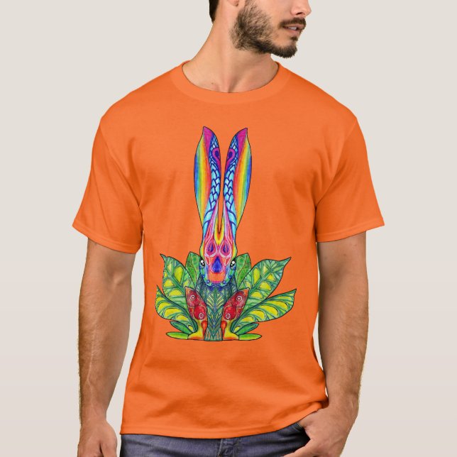Psychedelisches Häschen T-Shirt (Vorderseite)