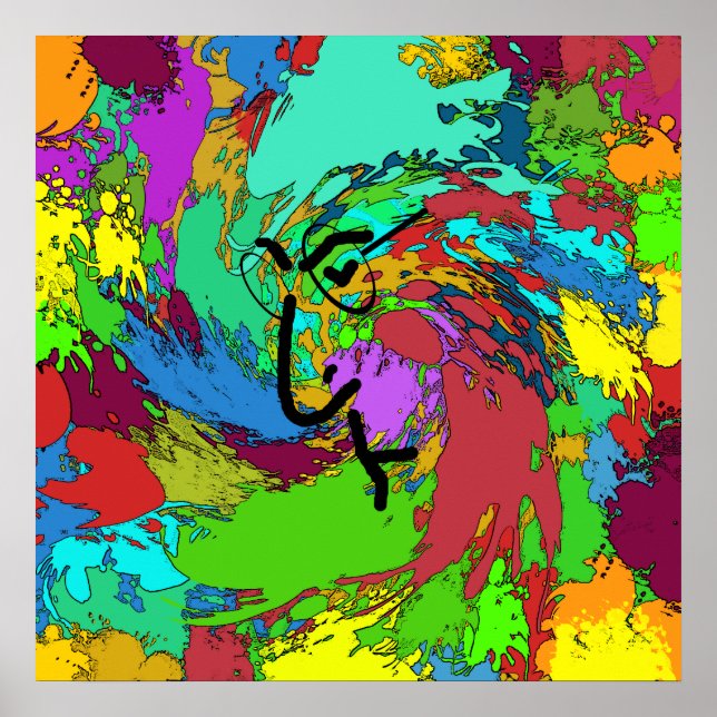 Psychedelisches Hippie Poster (Vorne)