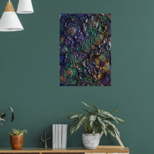 Psychedelisches Juwelen-Mosaik-Abstrakt-Poster   V Poster