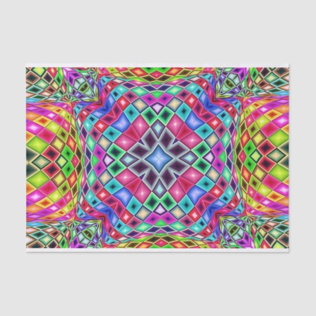 Psychedelisches Kaleidoskop-Papier Seidenpapier (Vorderseite)