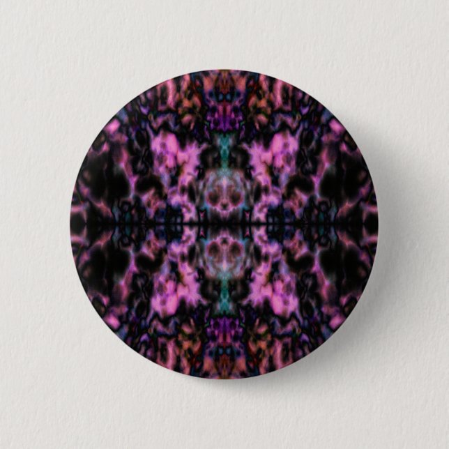 Psychedelisches Kaleidoskopmuster Button (Vorderseite)