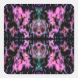 Psychedelisches Kaleidoskopmuster Quadratischer Aufkleber