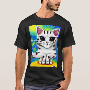 Psychedelisches Kätzchen im Katzenstil 3 T-Shirt