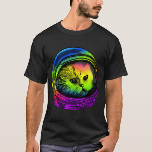 Psychedelisches Katzenprodukt Astronautenkatze mit T-Shirt