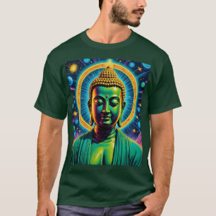 Psychedelisches kosmisches Buddha-Glow-Shirt T-Shirt