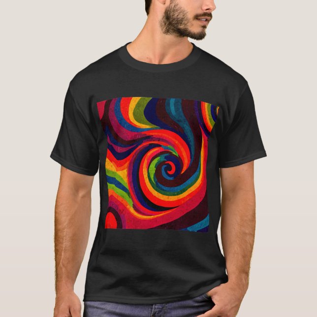 Psychedelisches Kunstdesign - Farbmuster drehen T-Shirt (Vorderseite)