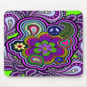 Psychedelisches lila Paisley Mousepad
