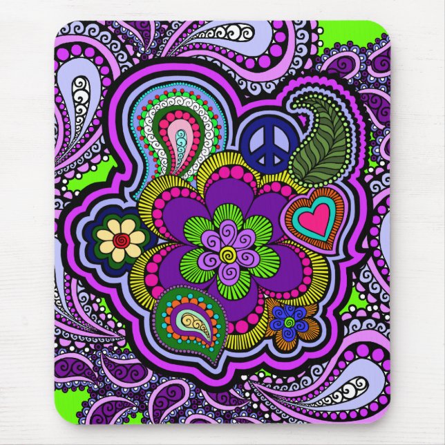 Psychedelisches lila Paisley Mousepad (Vorne)
