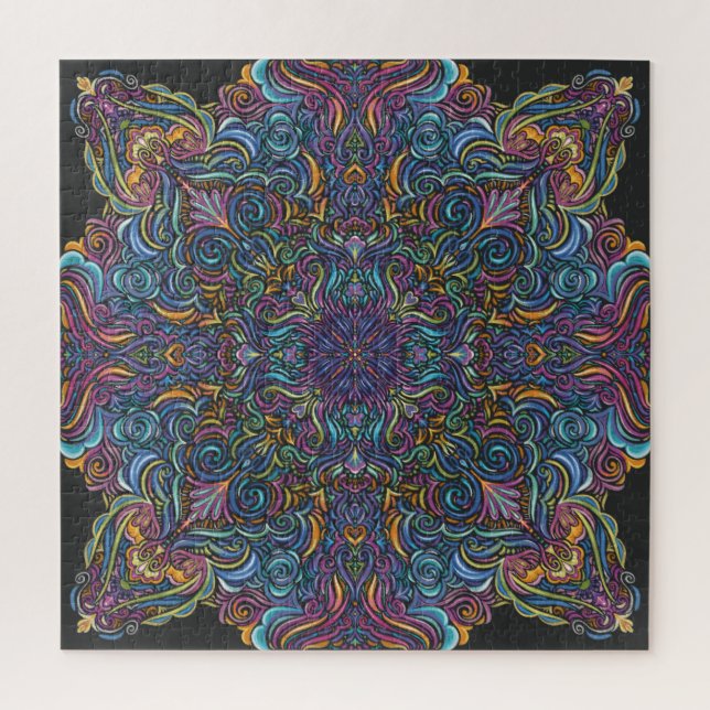 Psychedelisches Mandala Puzzle (Vertikal)