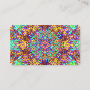 Psychedelisches Mandala Trippy Hippie Farbspritzer Visitenkarte