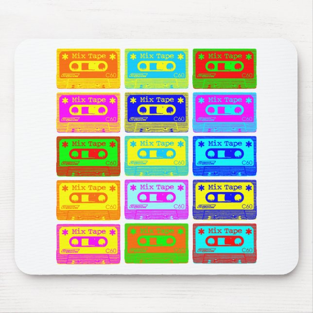 Psychedelisches Mix-Tape Mousepad (Vorne)
