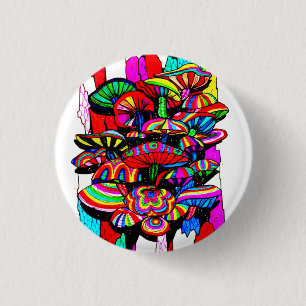 Psychedelisches Mushroom-Button-Abzeichen Button