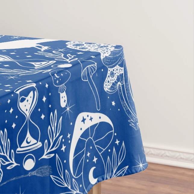 Psychedelisches Mushroom-Muster 2D.BW.b Blue BG Tischdecke (Beispiel)
