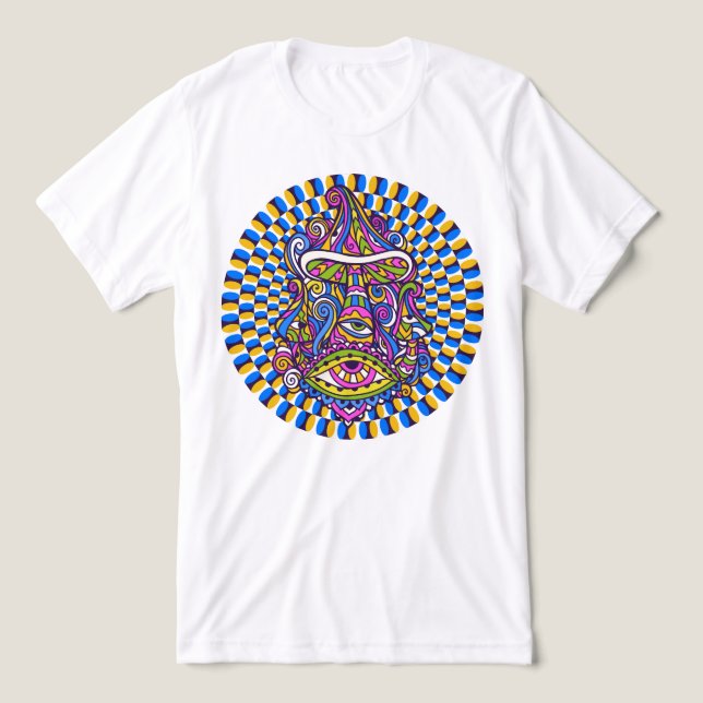Psychedelisches Mushroom Swirl Unisex T-Shirt Tri-Blend Shirt (Design Vorderseite)