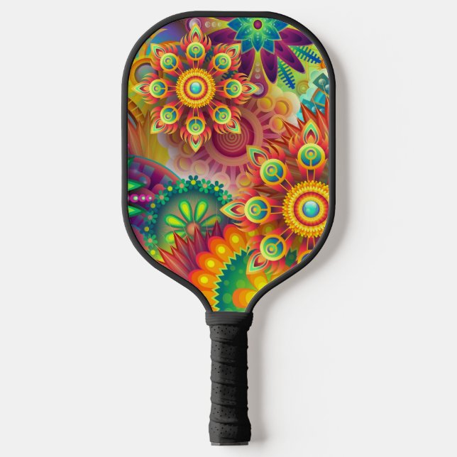 Psychedelisches Muster Pickleball Schläger (Vorderseite)