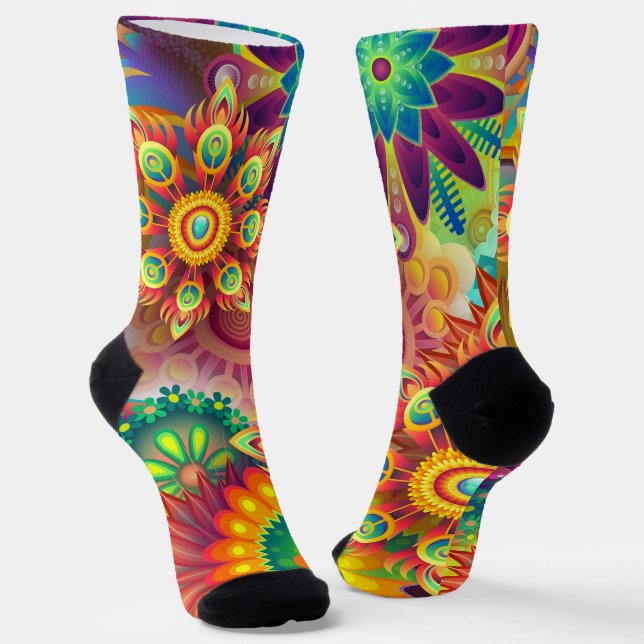 Psychedelisches Muster Socken (Gewinkelt)