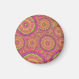 Psychedelisches Neon-Mandala-Swirbelmuster Magnet