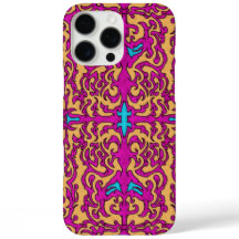 Psychedelisches Neon Pink Barock Geblüht Muster