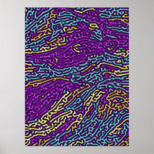 Psychedelisches Neon Retro Muster Design Poster
