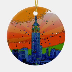 Psychedelisches NYC: Emp St Bldg #3 Keramik Ornament