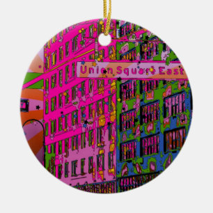 Psychedelisches NYC: Union Square Gebäude, Straßen Keramik Ornament