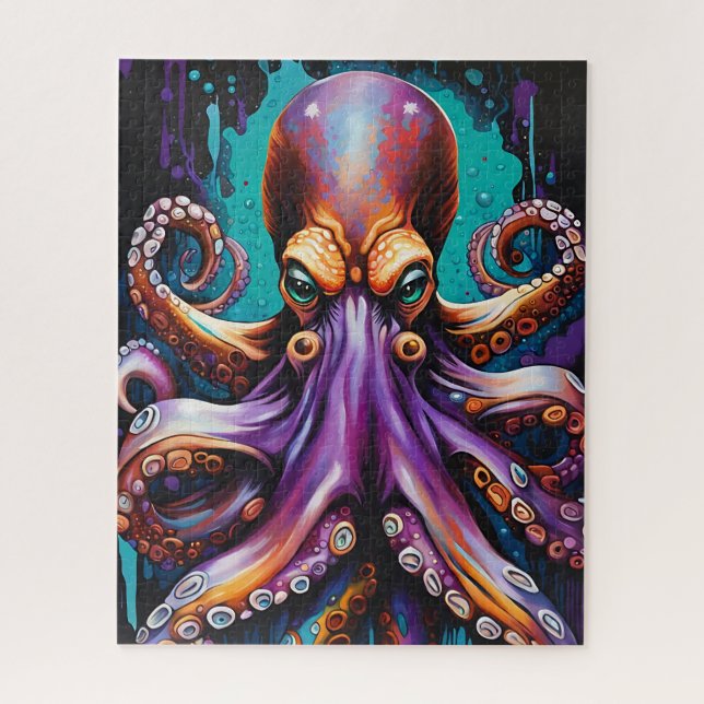 Psychedelisches Octopus Puzzle - Surreal Driving I (Vertikal)