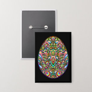 Psychedelisches Osterei-Design Kinder Bio-T-Shirt Button