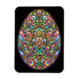 Psychedelisches Osterei-Design Kinder Bio-T-Shirt Magnet