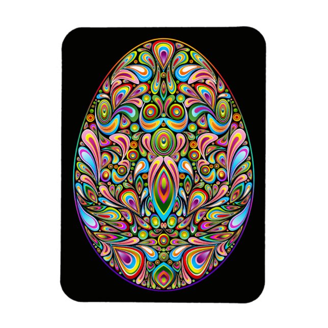 Psychedelisches Osterei-Design Kinder Bio-T-Shirt Magnet (Vertikal)
