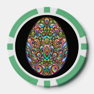 Psychedelisches Osterei-Design Kinder Bio-T-Shirt Pokerchips