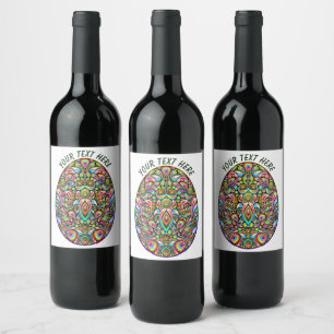 Psychedelisches Osterei-Design Kinder Bio-T-Shirt Weinetikett