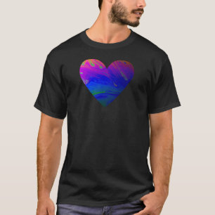 Psychedelisches Party Liquid Heart T-Shirt