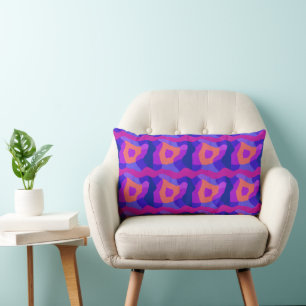 Psychedelisches Patchwork Lila Rosa Orange 2 Lendenkissen
