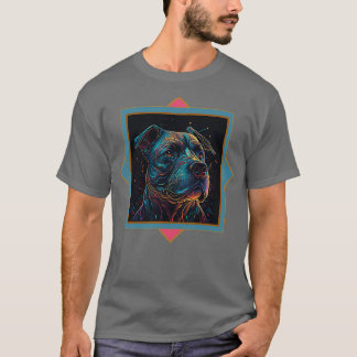 Psychedelisches Pit Bull Portrait T-Shirt