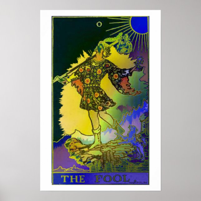 Psychedelisches Poster der dummen Tarot-Karte (Vorne)