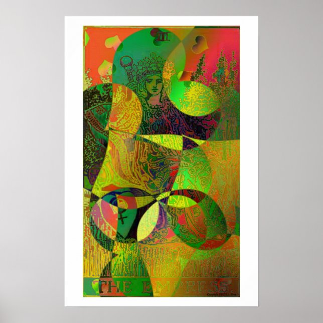 Psychedelisches Poster der Empress Tarot Card (Vorne)
