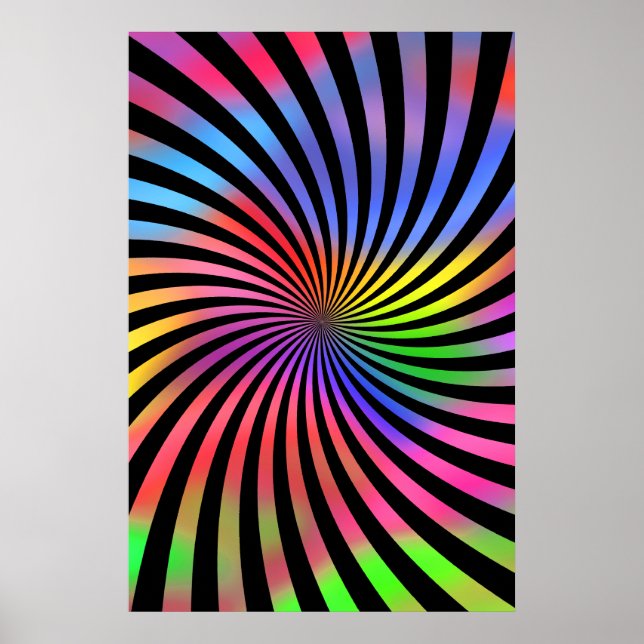 Psychedelisches Poster: Mehrfarbenspirale Poster (Vorne)