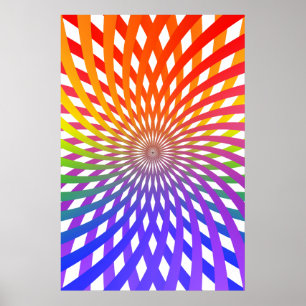 Psychedelisches Poster: Regenbogenspirale Poster