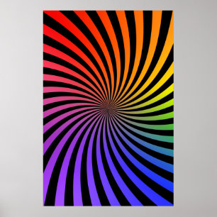 Psychedelisches Poster: Regenbogenspirale Poster